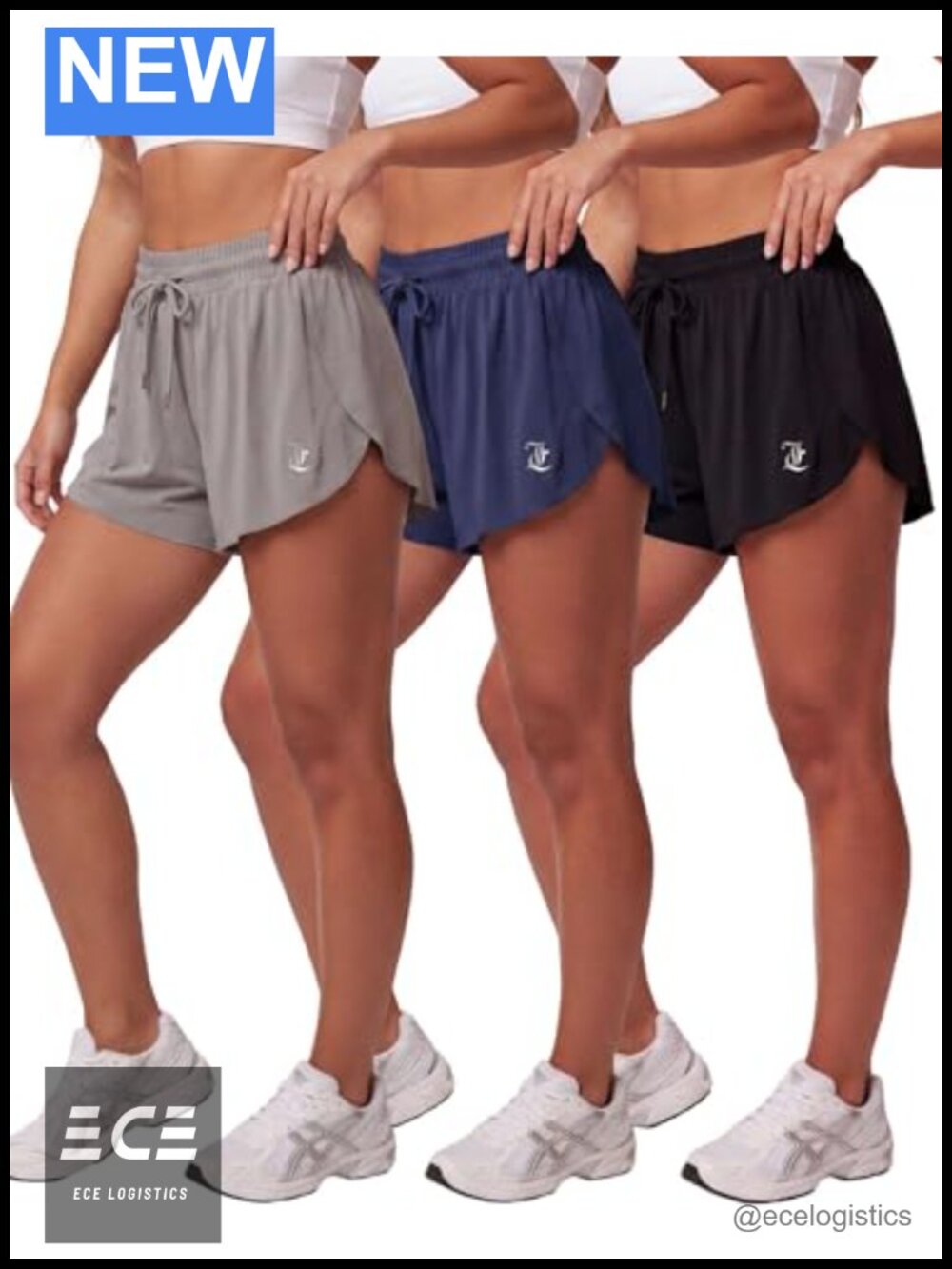 Juicy Couture Womens Flowy Layered Athletic Running Gym Shorts Built In Liner